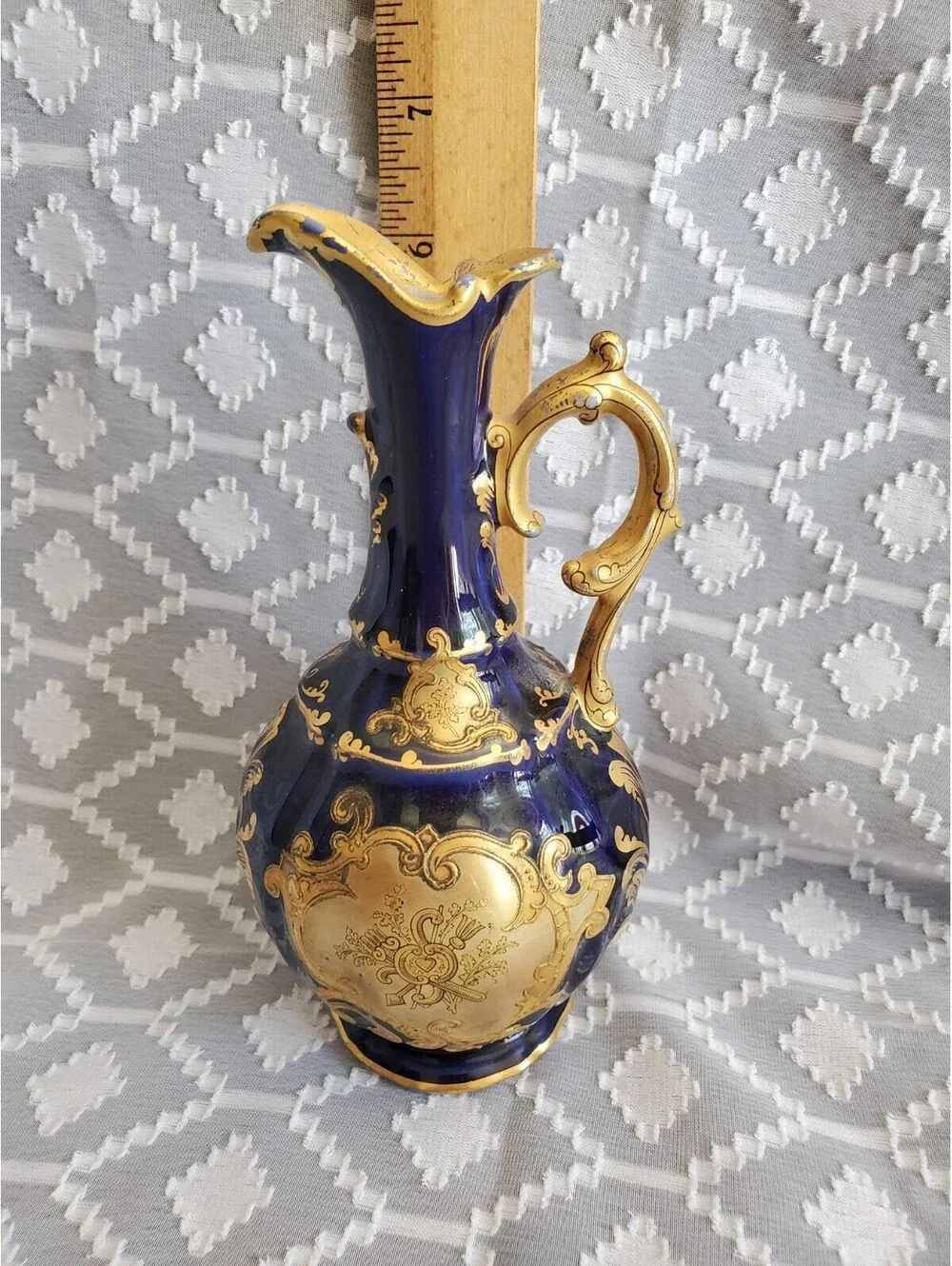 Vtg Limoges Blue/Gold Pitcher